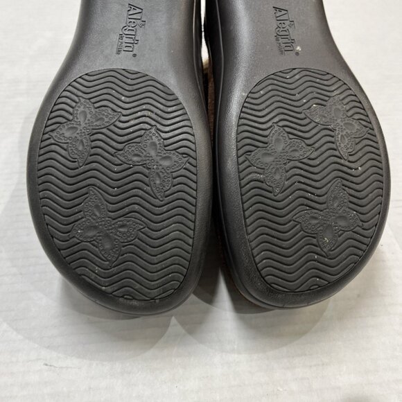 Alegria Juneau Boots Women 11 Brown Knit Sock Upper Slip On Suede Casual Comfort - Picture 9 of 11